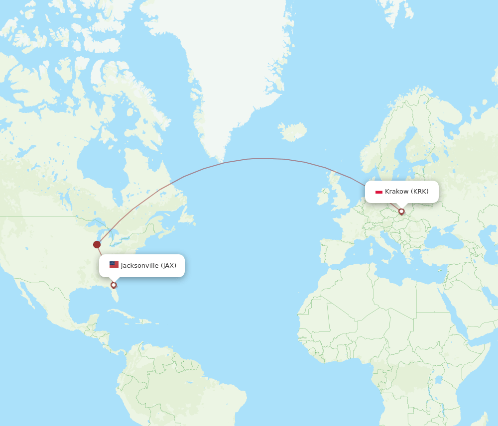 JAX-KRK flight routes