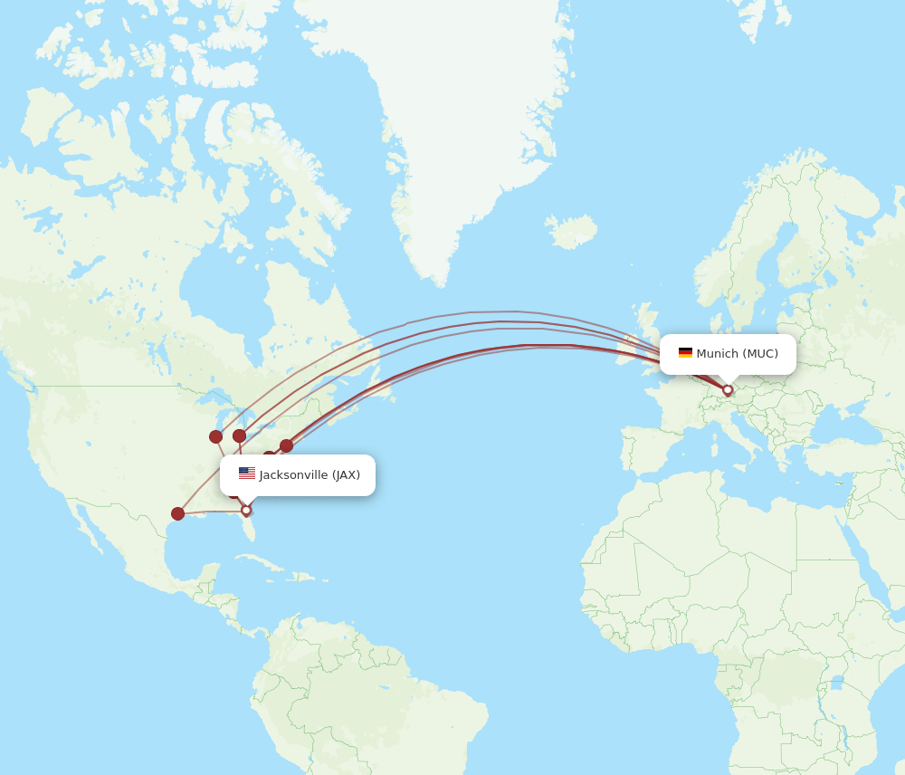 JAX-MUC flight routes