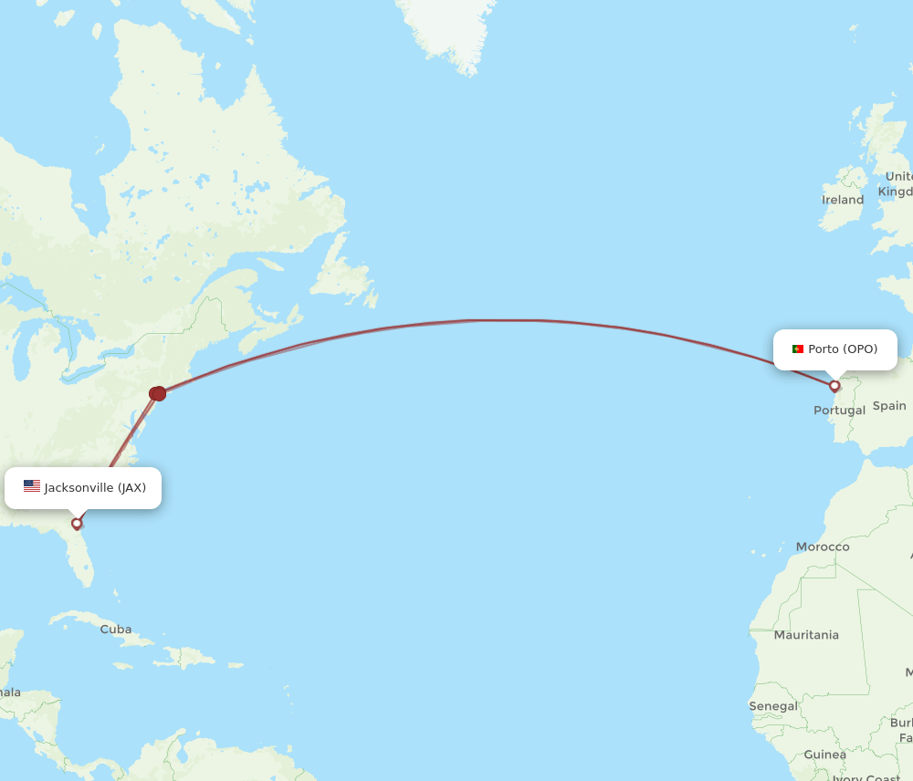 JAX-OPO flight routes