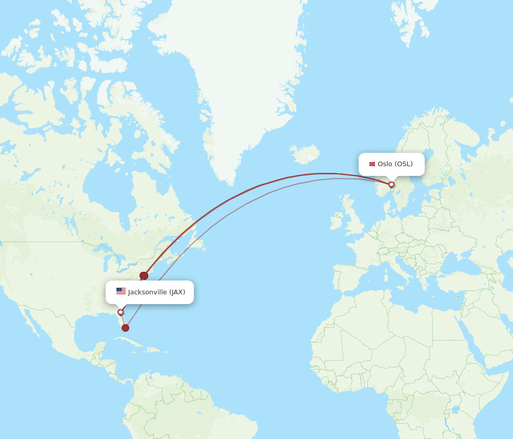 JAX-OSL flight routes