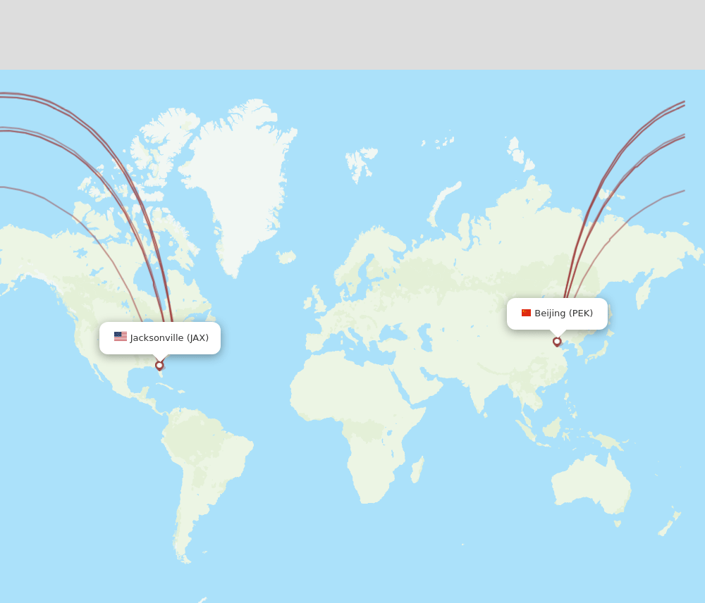 JAX-PEK flight routes