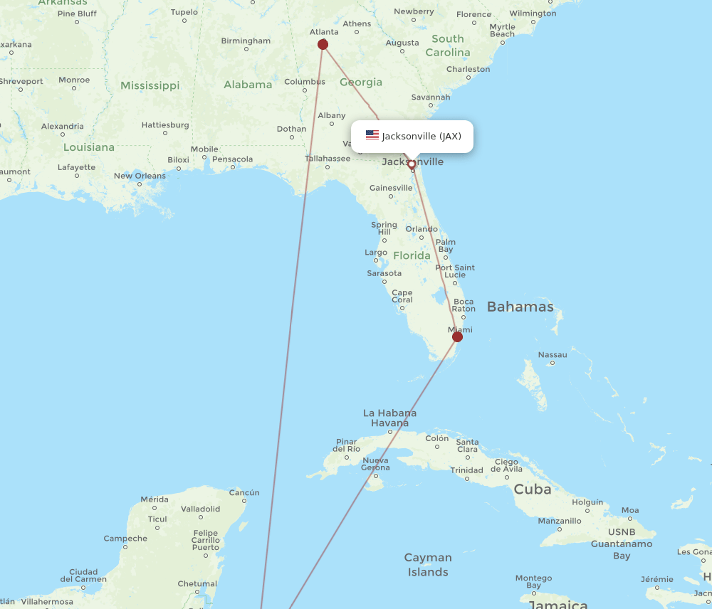 JAX-RTB flight routes