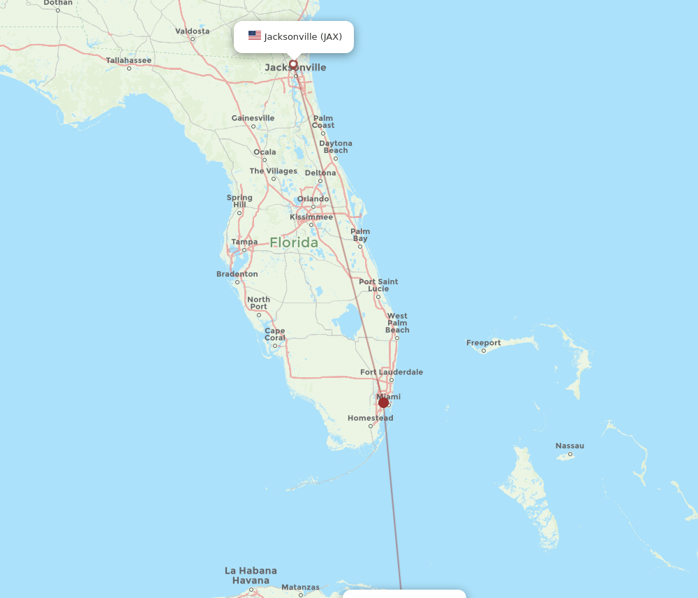 JAX-SNU flight routes