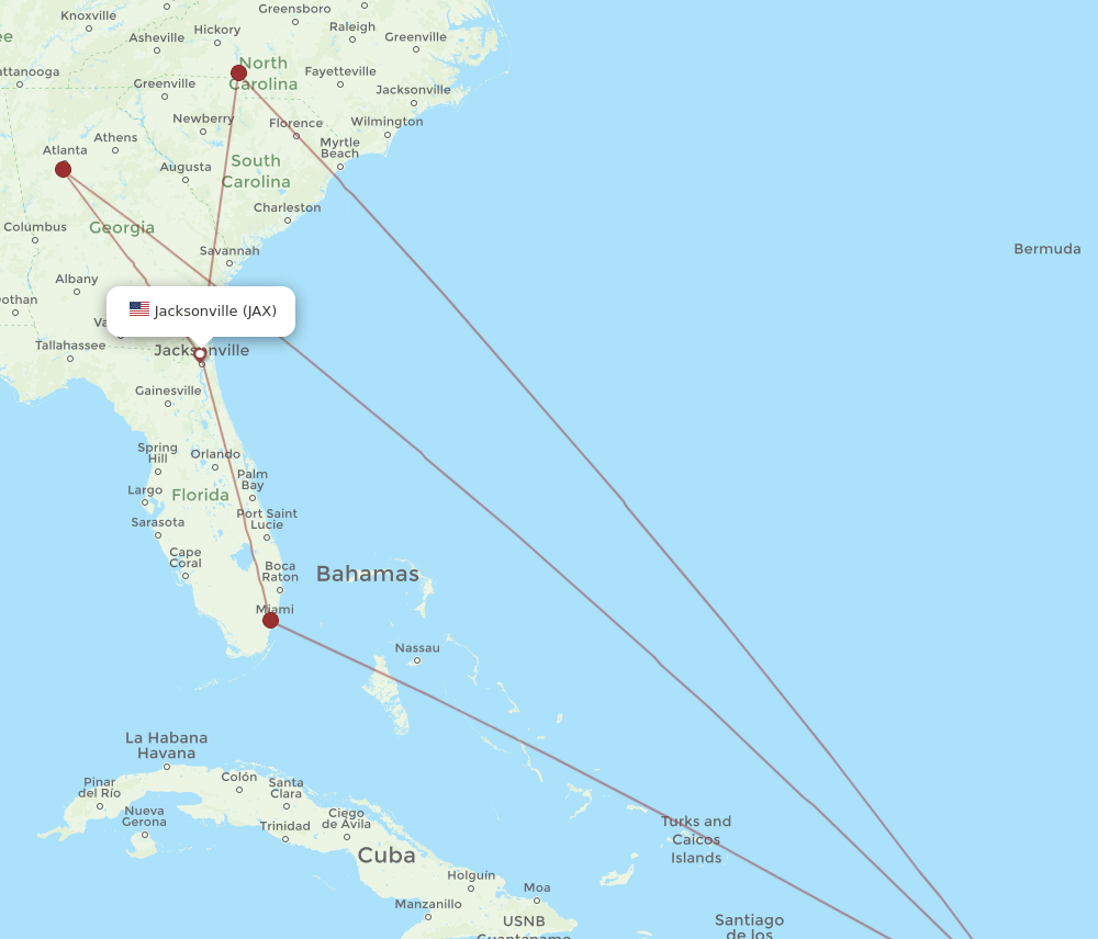 JAX-STT flight routes
