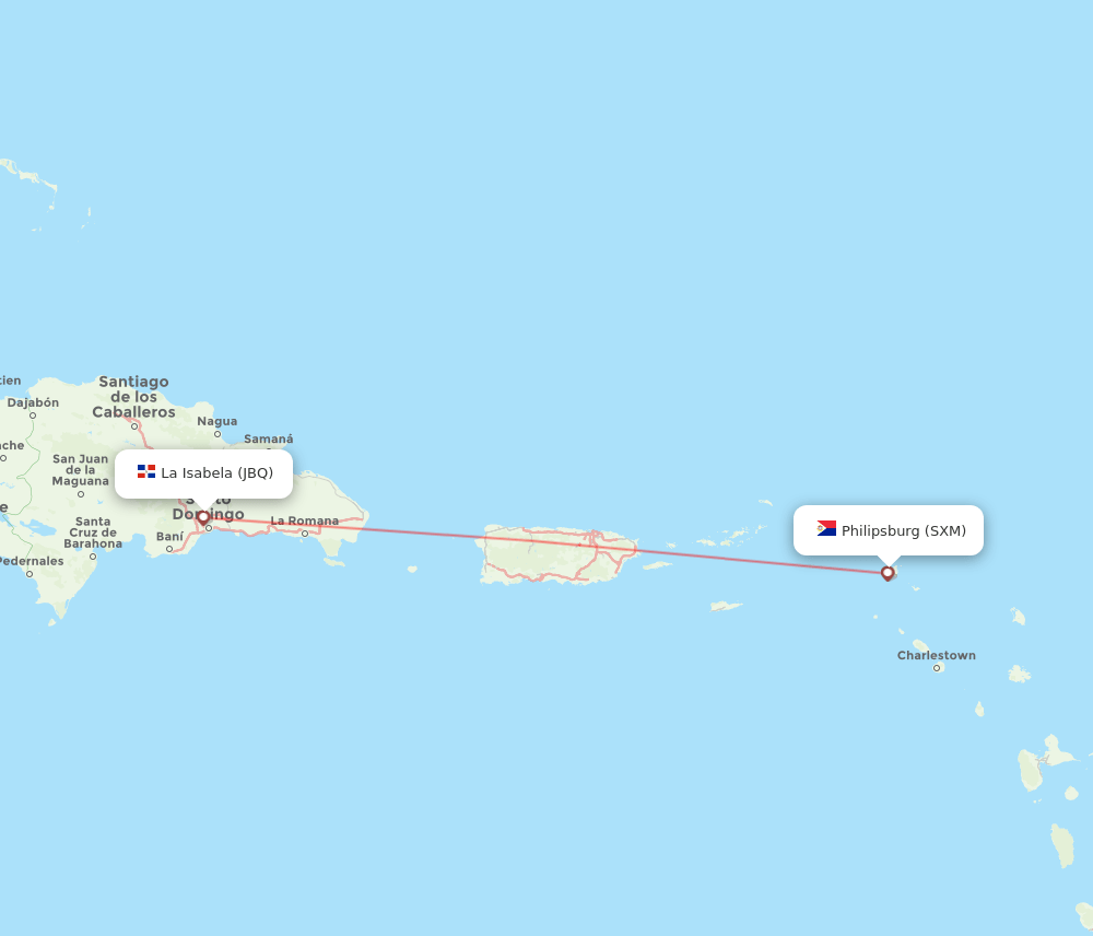 JBQ-SXM flight routes