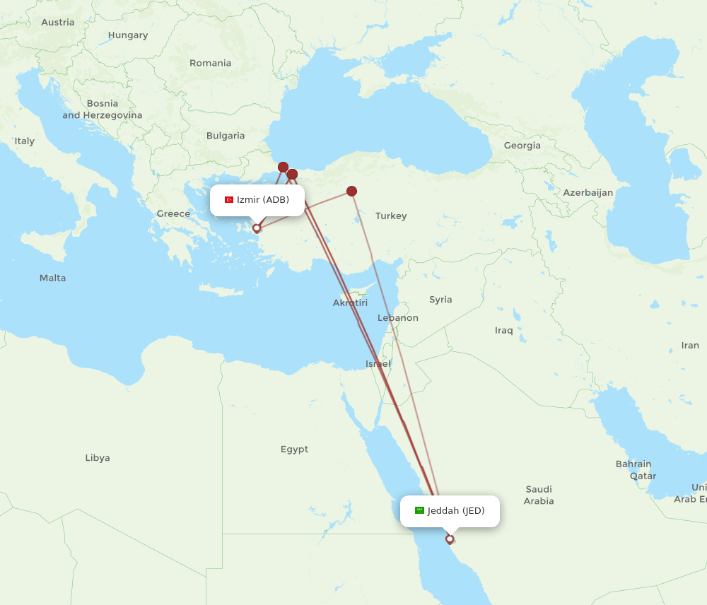 JED-ADB flight routes