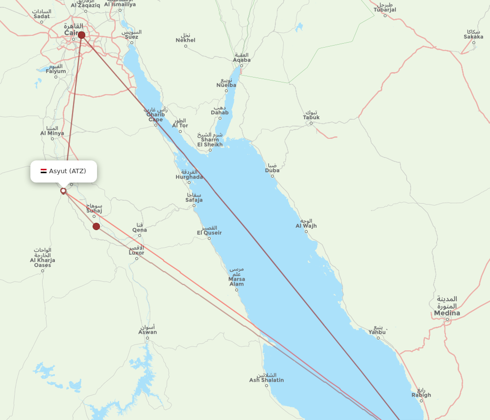 JED to ATZ flights and routes map