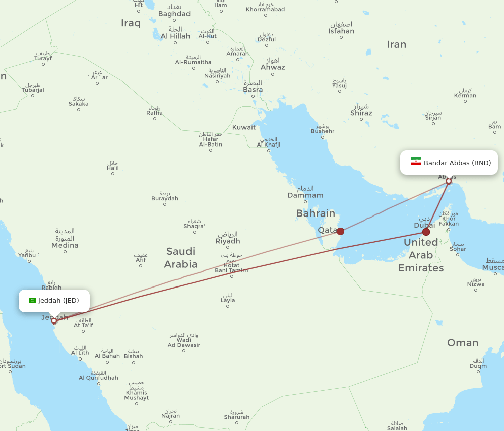 JED-BND flight routes