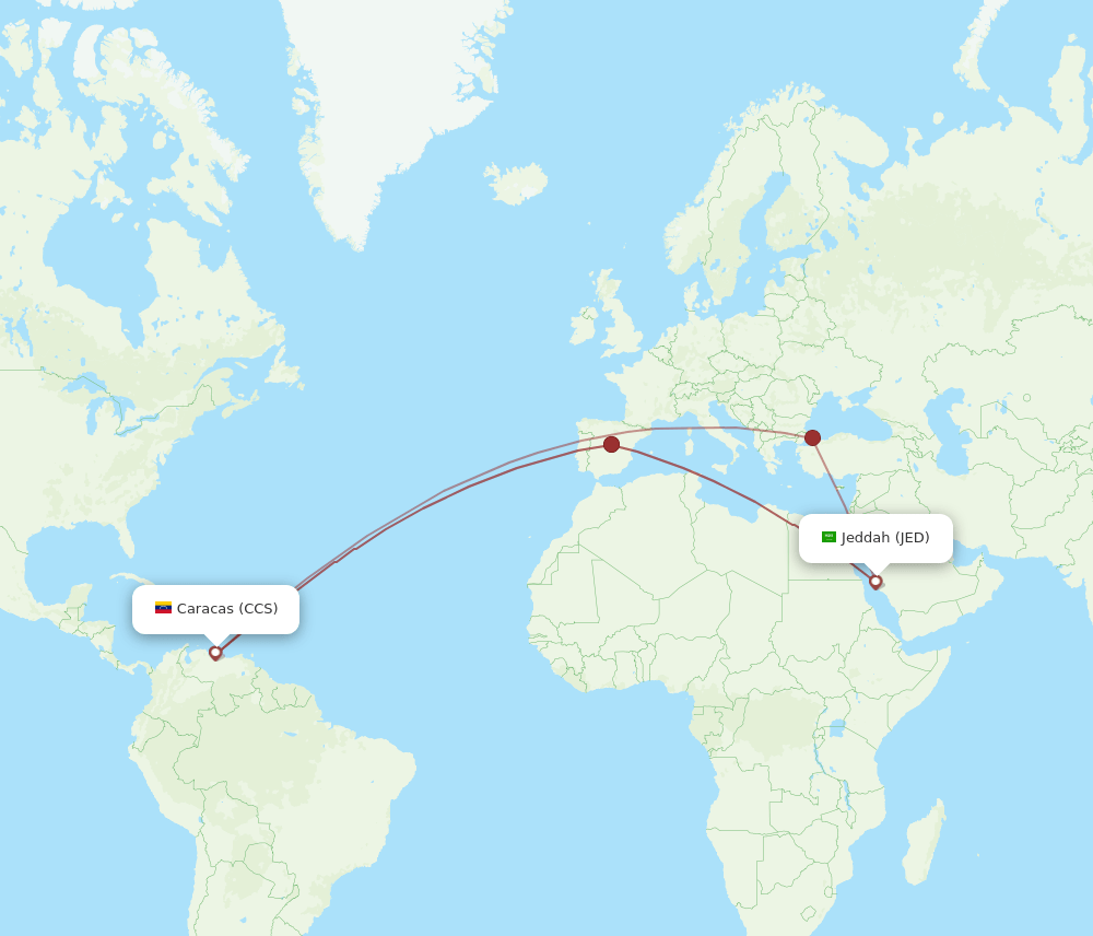 JED-CCS flight routes