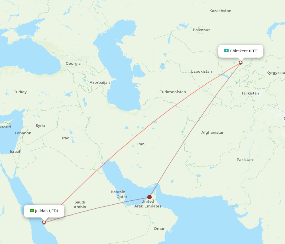 JED-CIT flight routes