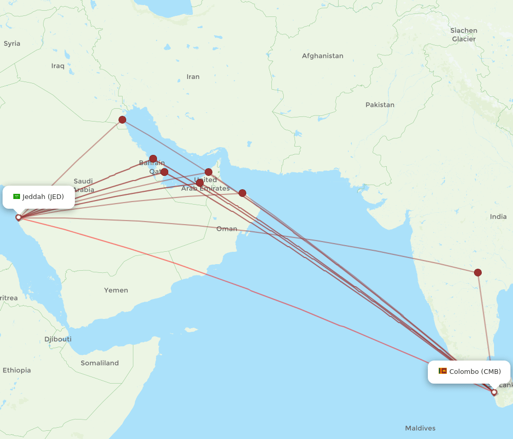 JED-CMB flight routes