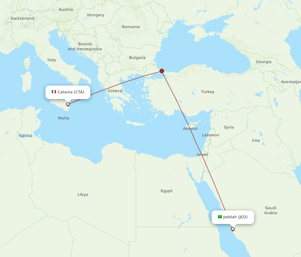 JED-CTA flight routes
