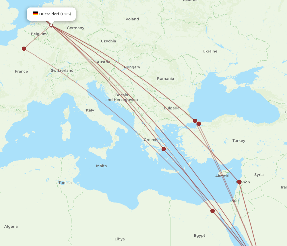 JED-DUS flight routes