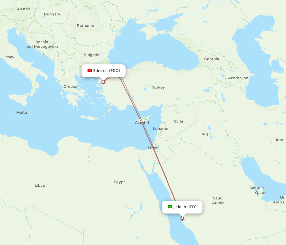 JED-EDO flight routes