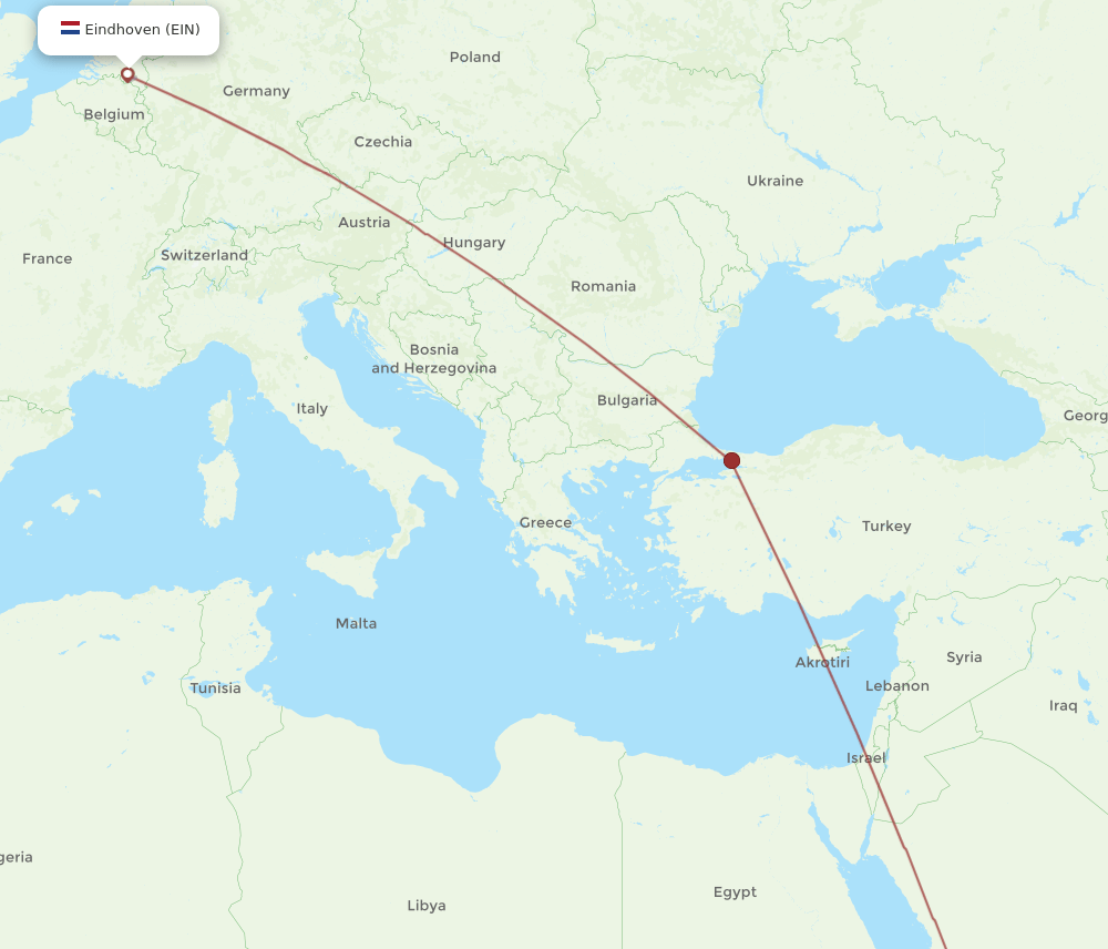 JED-EIN flight routes