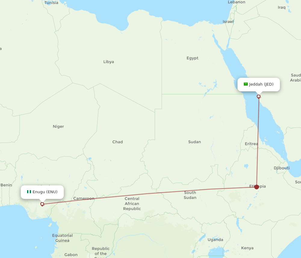 JED-ENU flight routes