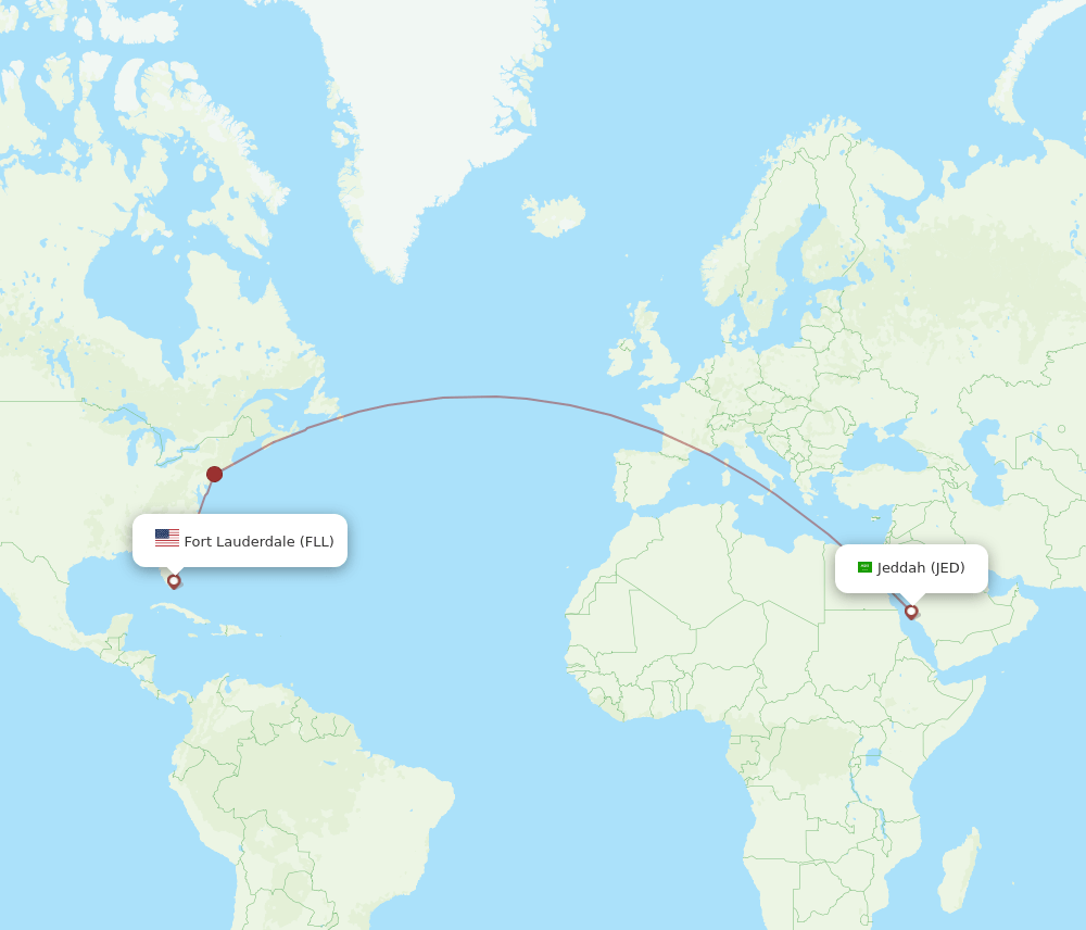 JED-FLL flight routes
