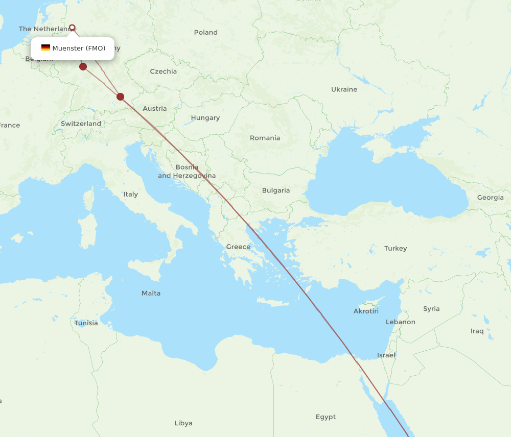 JED to FMO flights and routes map