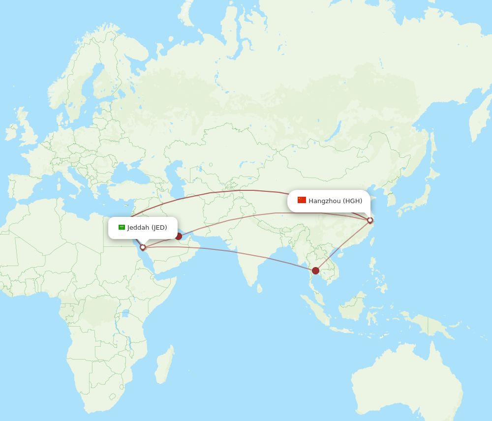 JED-HGH flight routes
