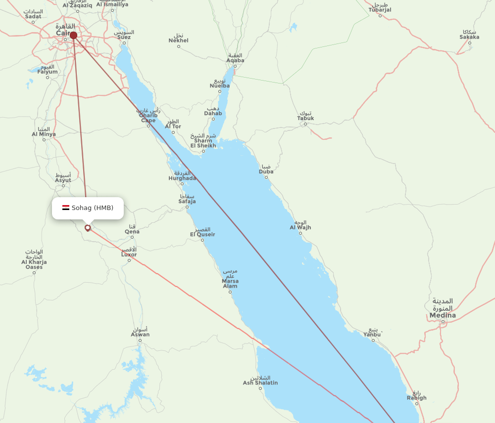 JED to HMB flights and routes map