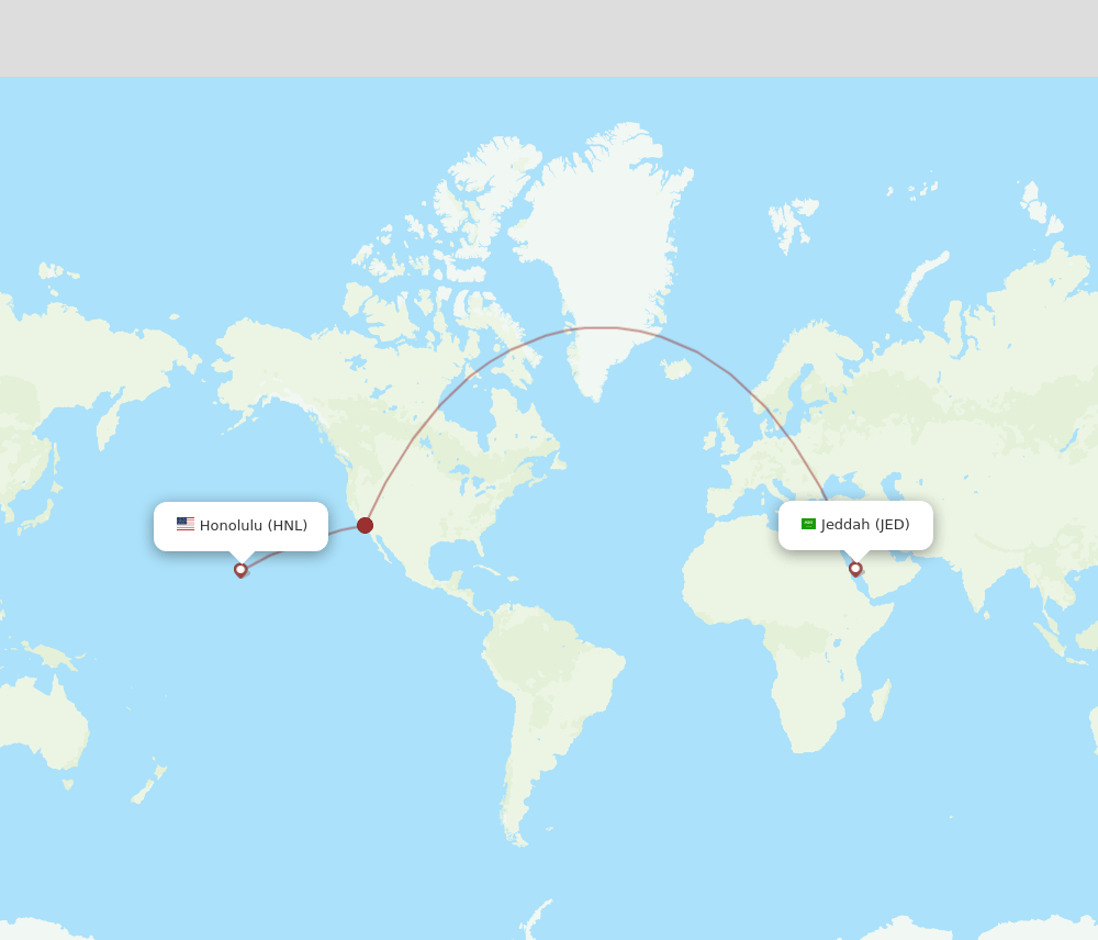 JED-HNL flight routes