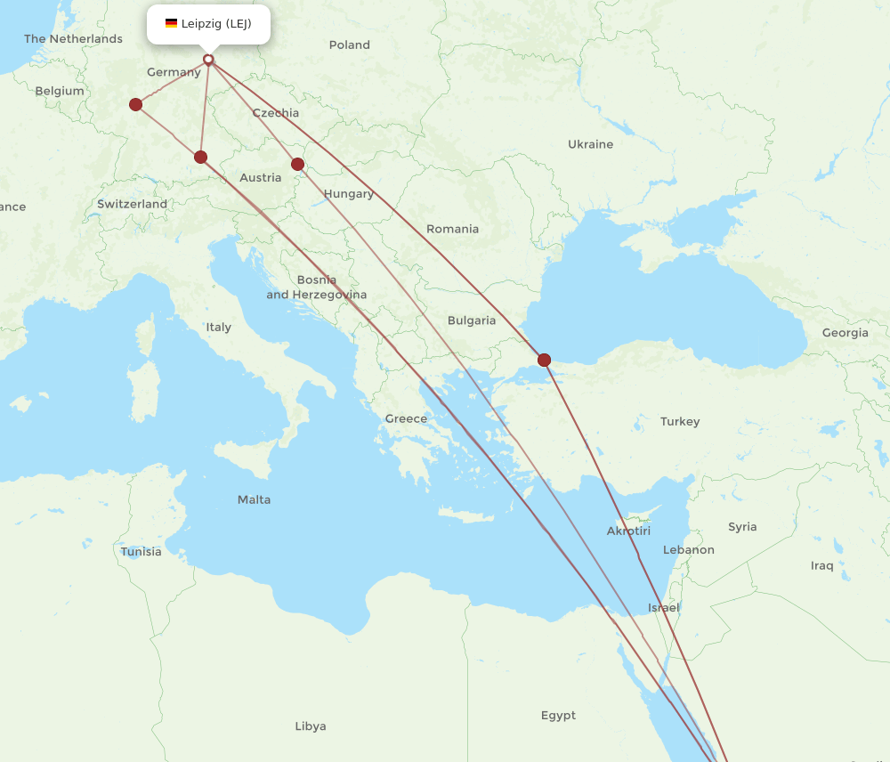 JED-LEJ flight routes