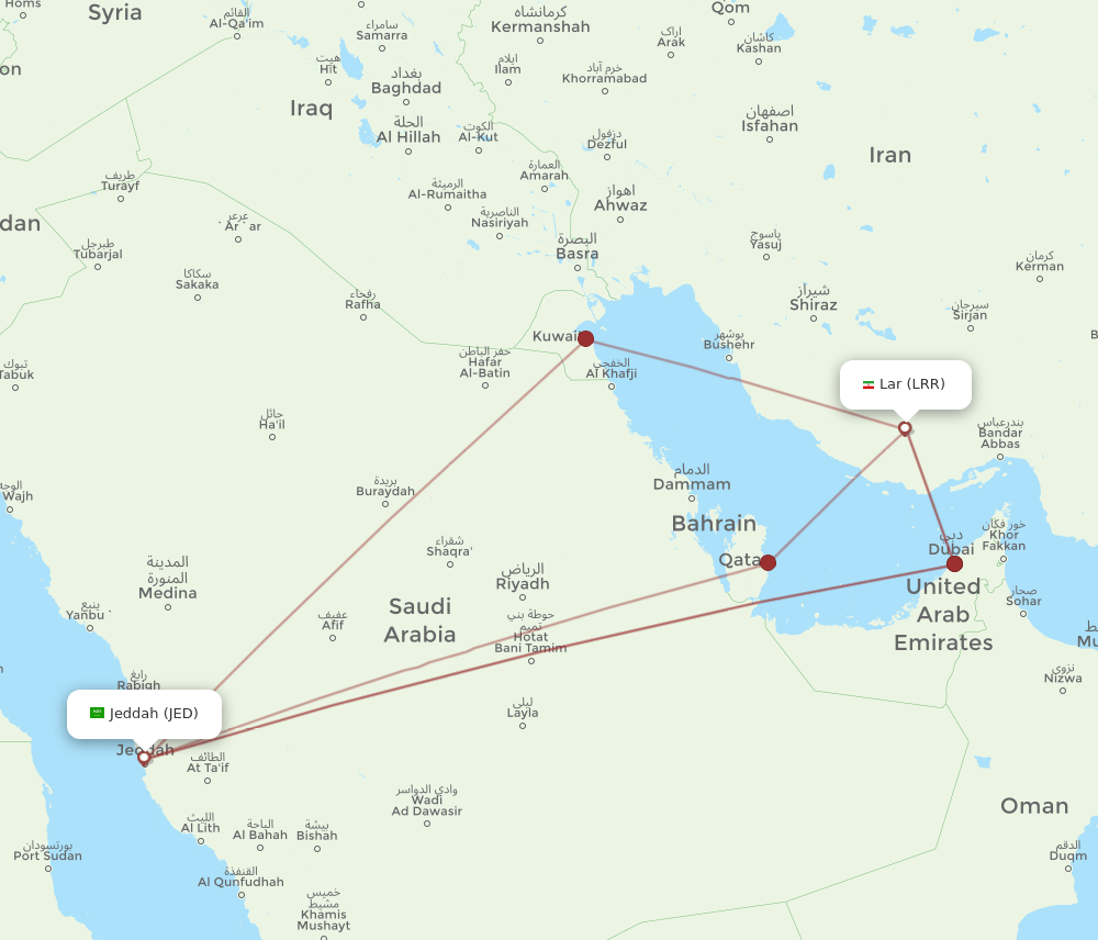 JED-LRR flight routes