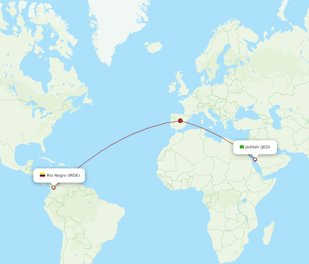 JED-MDE flight routes