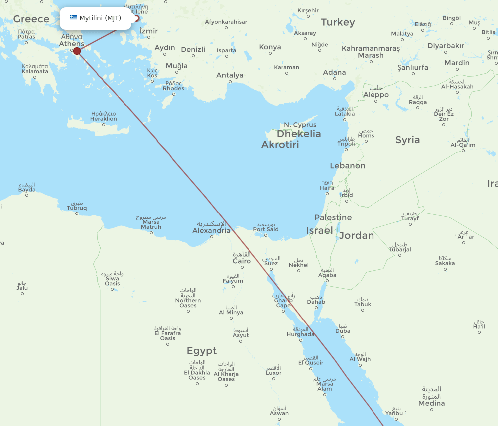 JED-MJT flight routes