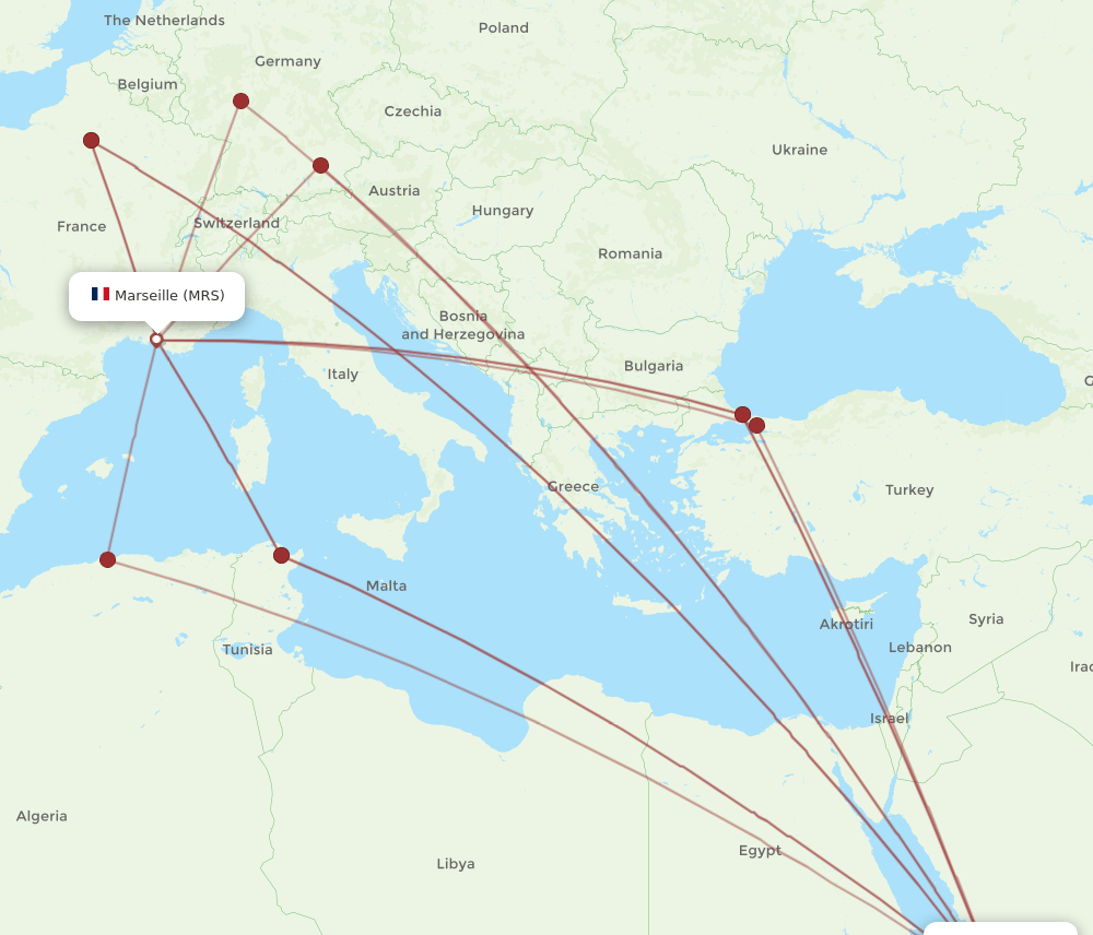 JED to MRS flights and routes map