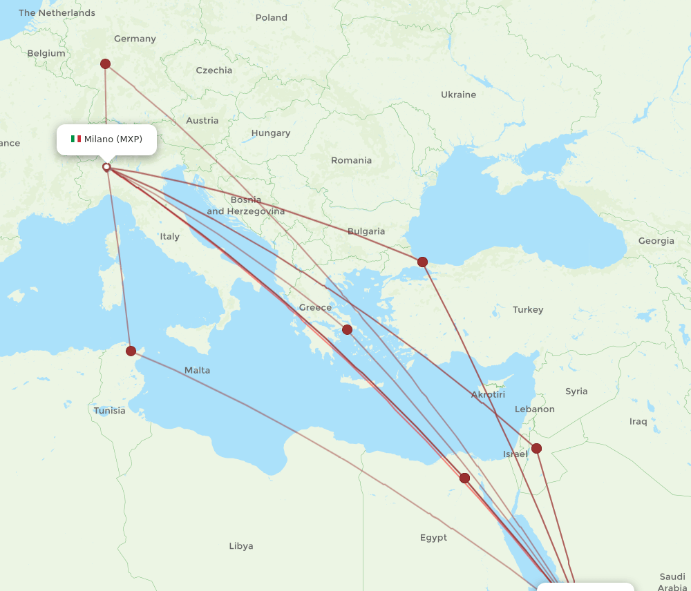 JED-MXP flight routes