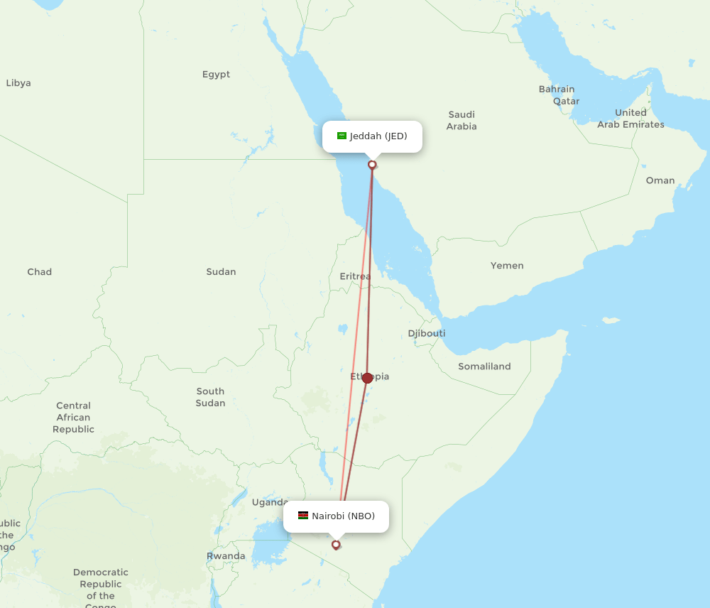 JED-NBO flight routes