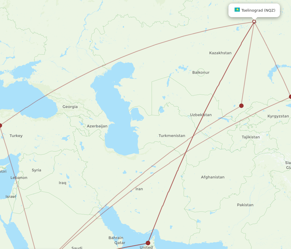 JED-NQZ flight routes