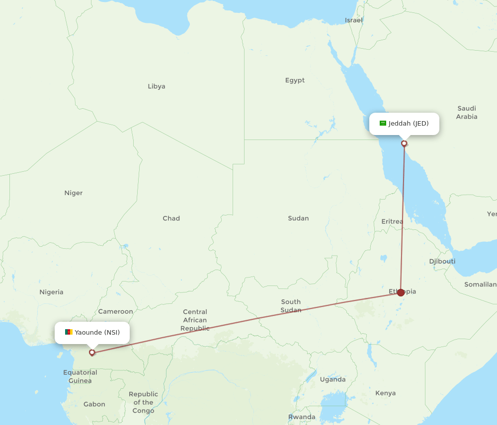 JED-NSI flight routes