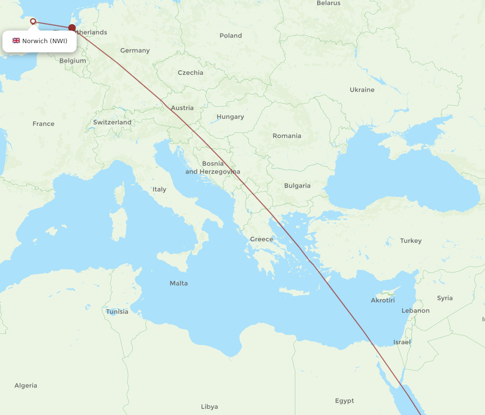 JED to NWI flights and routes map