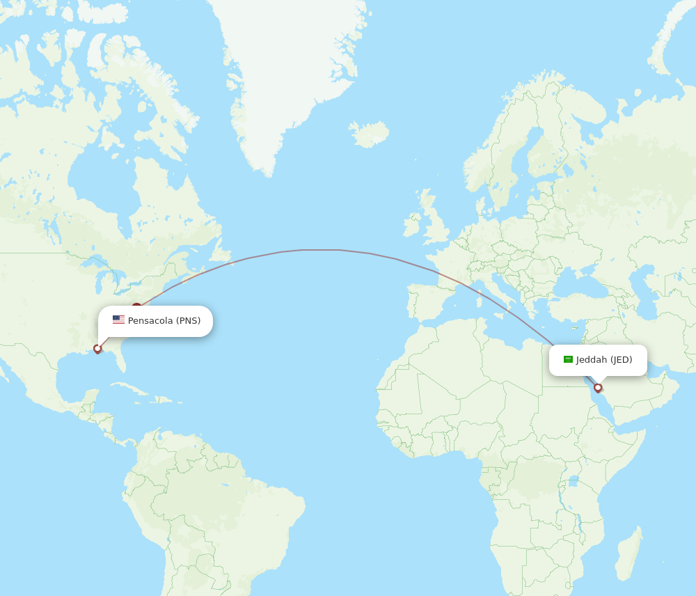JED-PNS flight routes