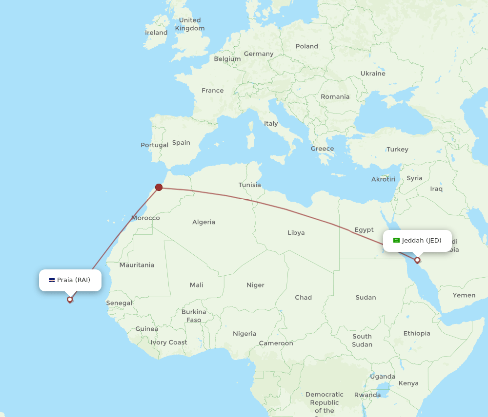 JED-RAI flight routes