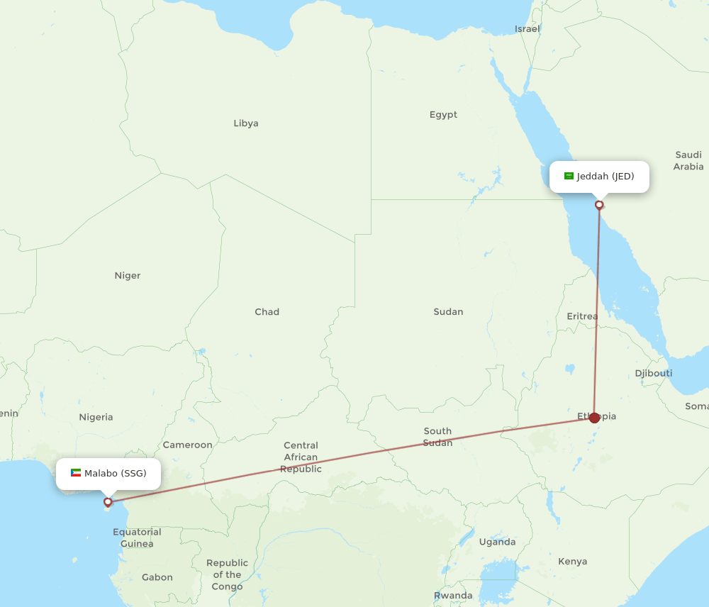 JED-SSG flight routes