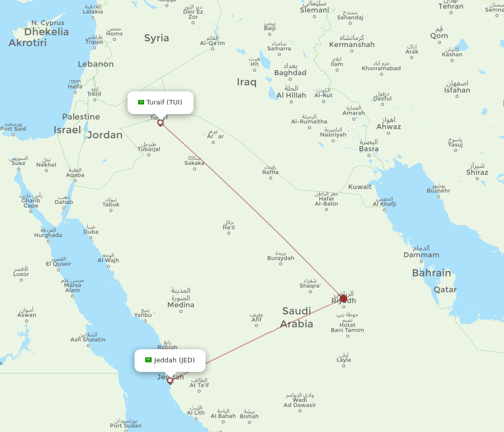 JED-TUI flight routes
