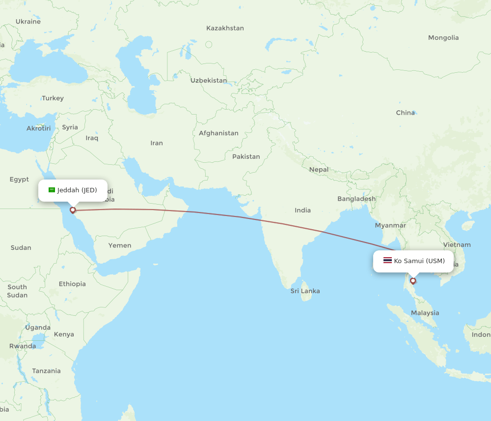 JED-USM flight routes