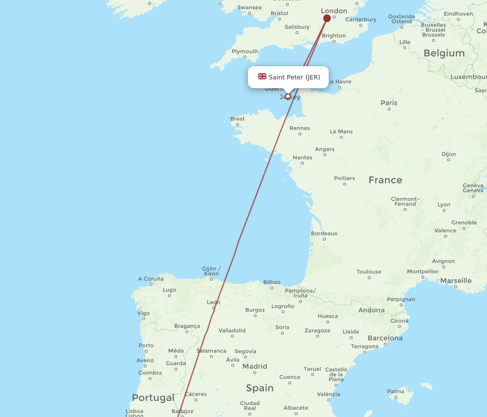 JER to FAO flights and routes map