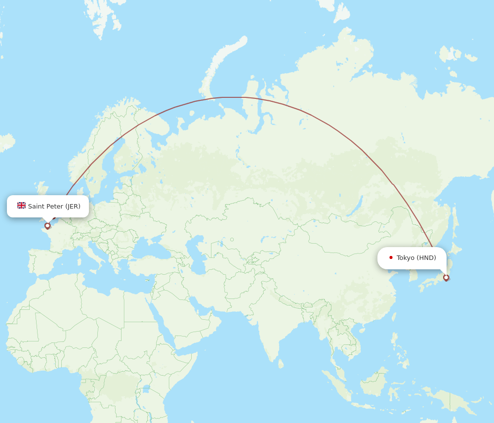 JER-HND flight routes
