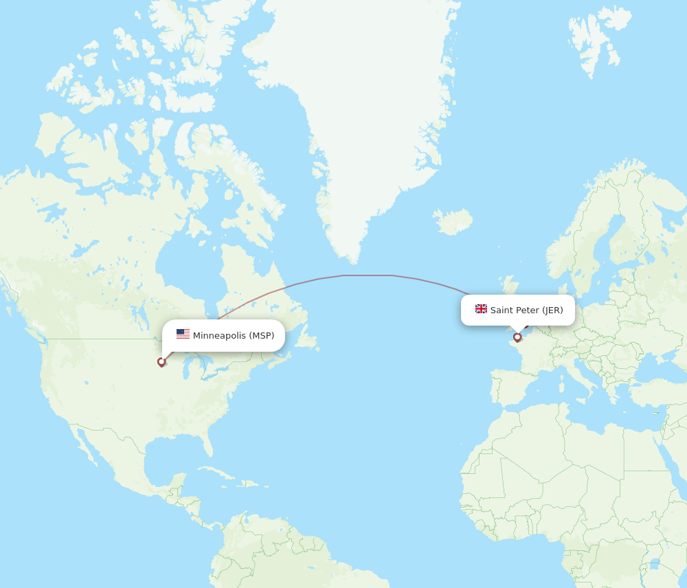 JER-MSP flight routes