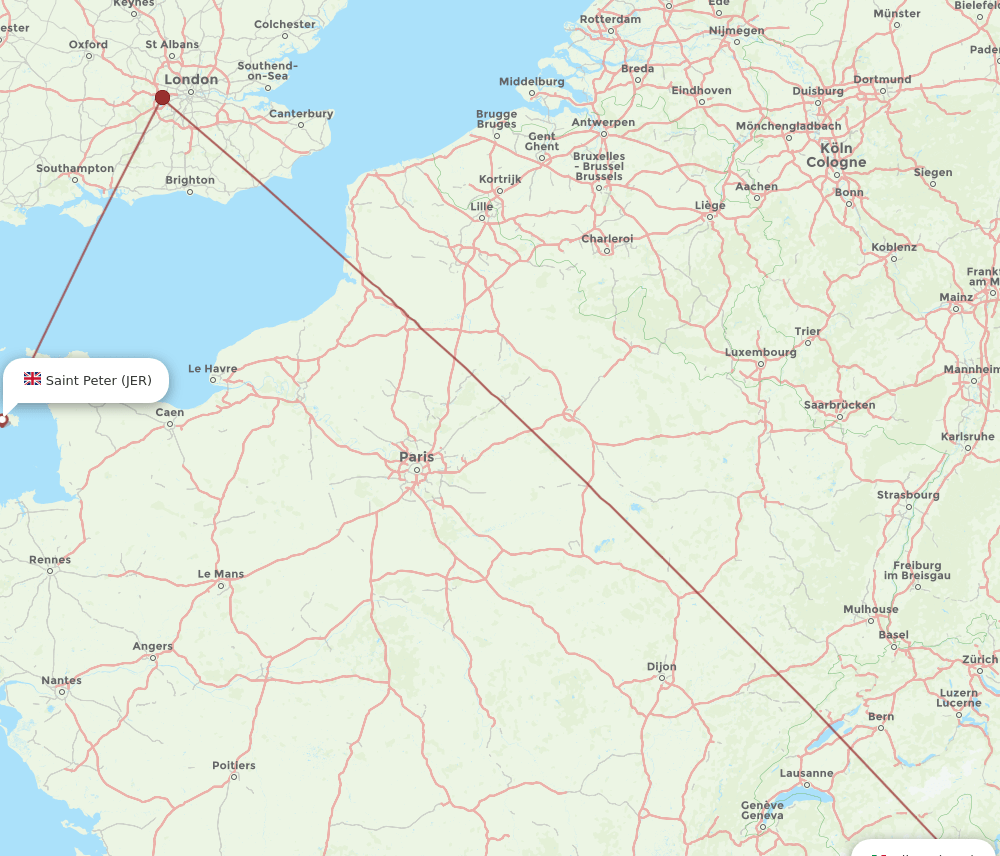 JER to MXP flights and routes map