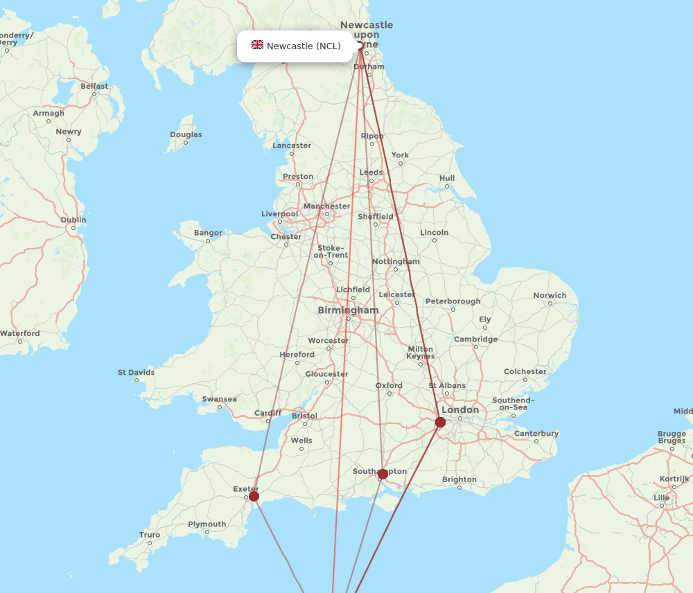 JER-NCL flight routes