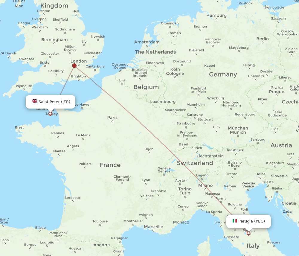JER-PEG flight routes
