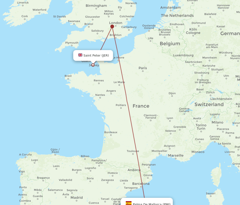 JER-PMI flight routes