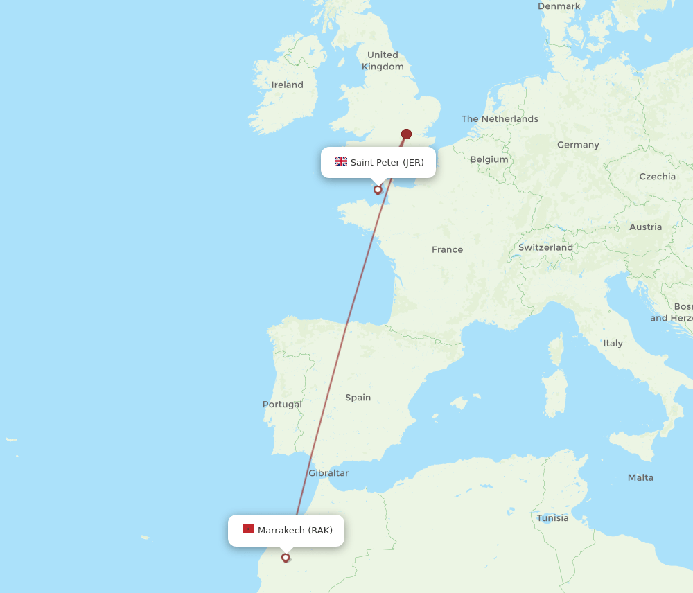 JER-RAK flight routes