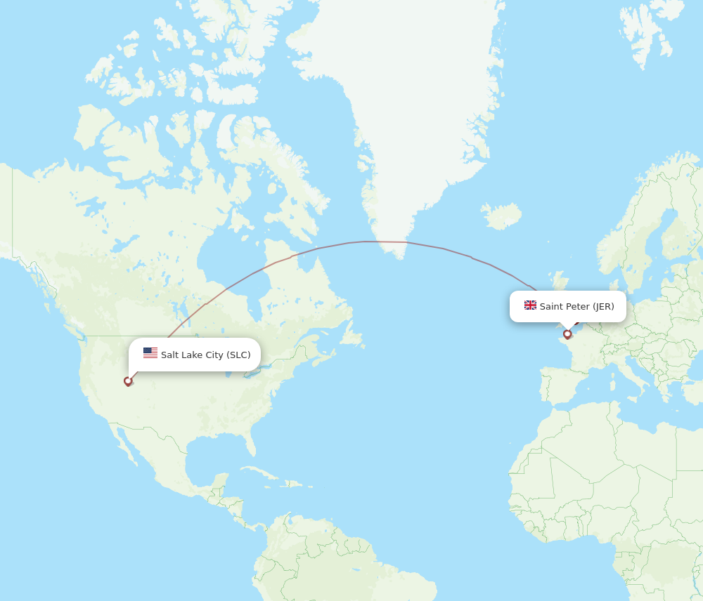 JER to SLC flights and routes map