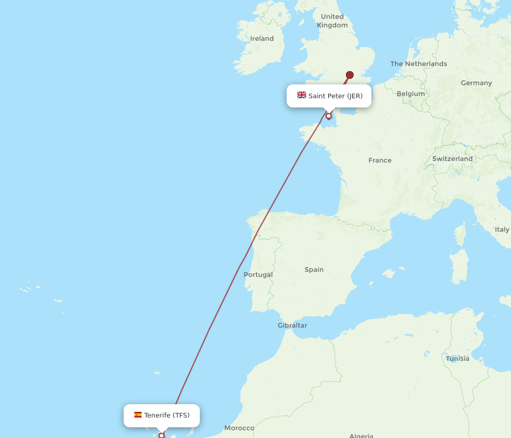 JER-TFS flight routes